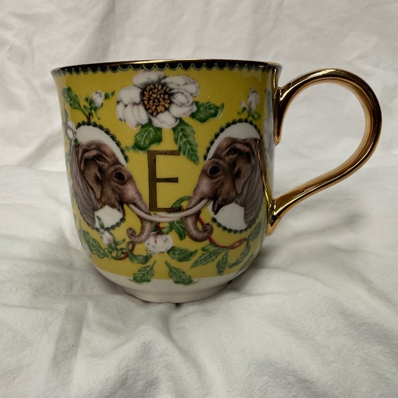Monogram “E” Lou Rota Elephant Mug by Anthropologie - Picture 1 of 8